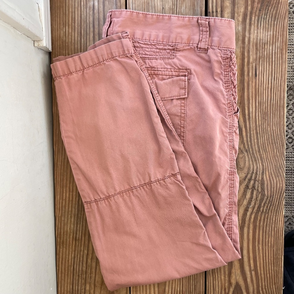 Madewell | dusty rose camp stitch slouch straight crop utility cargo pant chino - Picture 12 of 15
